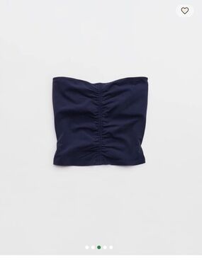 aerie Navy Ruched Strapless Tube Top